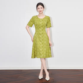 「高货wl」全新升级【铂金会员321/天猫429/差价108】(02818)洛诗琳气质圆领收腰印花裙2025夏季小众设计感减龄连衣裙