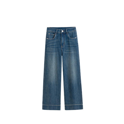 「自」全新升级【铂金会员183/天猫239/差价56】(03421)洛诗琳夏季薄款雪醋酸复古蓝牛仔裤2025显瘦九分宽松直筒裤 商品图4