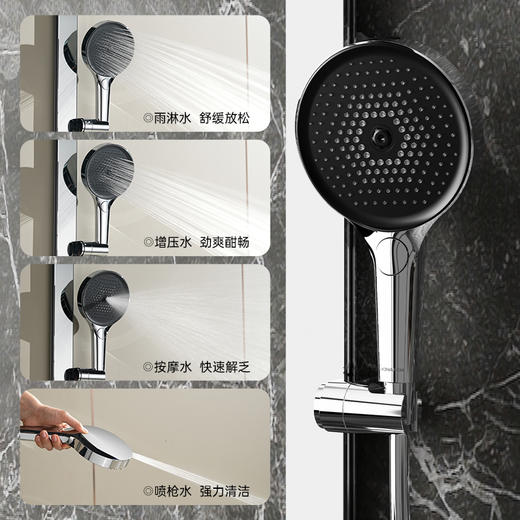 【门店款】帝王洁具TC24030花洒家用淋浴套装卫浴极简淋浴枪灰色增压沐浴 商品图3
