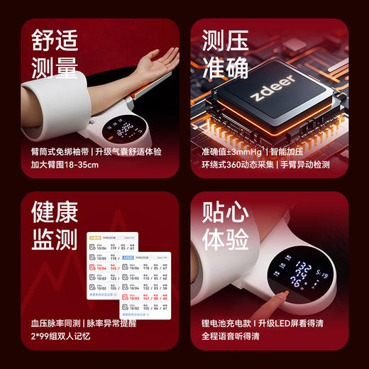 左点血压家用测量仪高精准医用级臂桶式血压计X2PRO  升级高弹气囊布艺，测压柔软更舒适  血压脉搏同测，脉率异常提醒   1026返团 商品图1