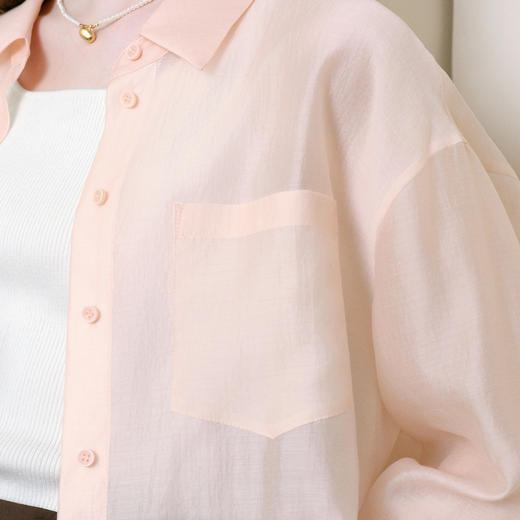 【商场同款】诗凡黎可露丽风莱赛尔衬衫2025夏新款上衣3G5120071 商品图3