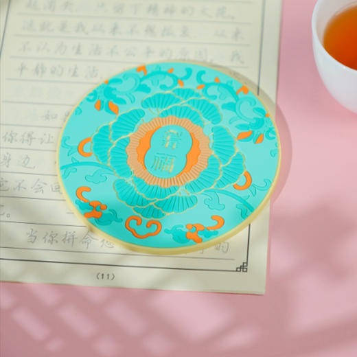 牛首山文创福慧隔热杯垫防烫创意摆件软胶水杯垫礼物旅游纪念品 商品图1