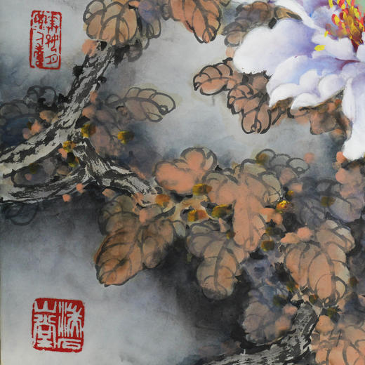 叶泉《国色天香》国画原作45CM*45CM 手绘宣纸花卉作品 商品图3