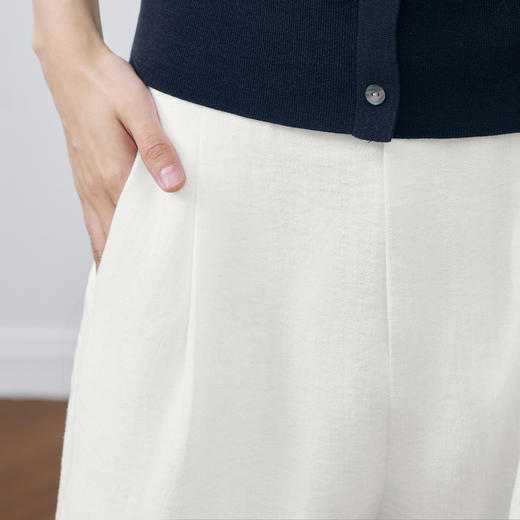 【商场同款】诗凡黎老钱风白色休闲裤2025夏新款直筒裤3G5151681 商品图3