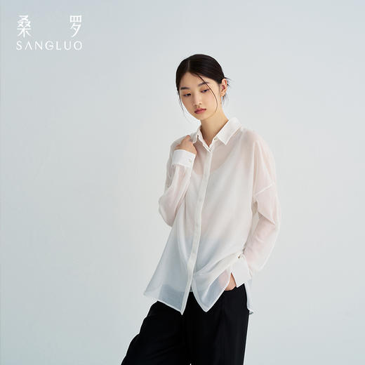 桑罗丝绵衬衫通勤日常外穿百搭新品防晒衫 商品图0