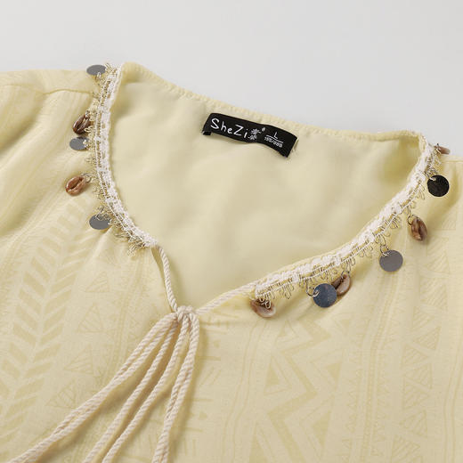 奢姿大码女装2025夏季胖妹妹时尚流苏系带设计波西米亚风两件套9952969868 商品图4