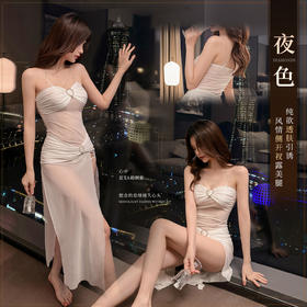 霏慕 风情抹胸露肩透视连衣裙ZY76