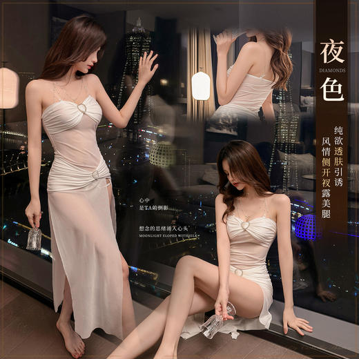 霏慕 风情抹胸露肩透视连衣裙ZY76 商品图0