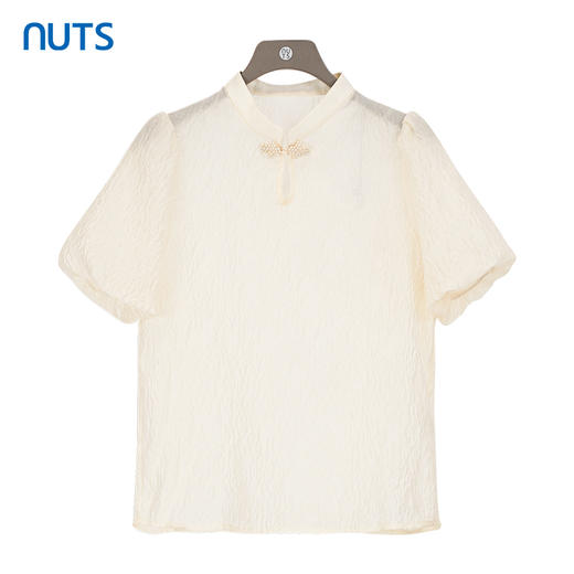 NUTS商场同款夏季设计感小众气质简约宽松短袖衬衫423011087 商品图0