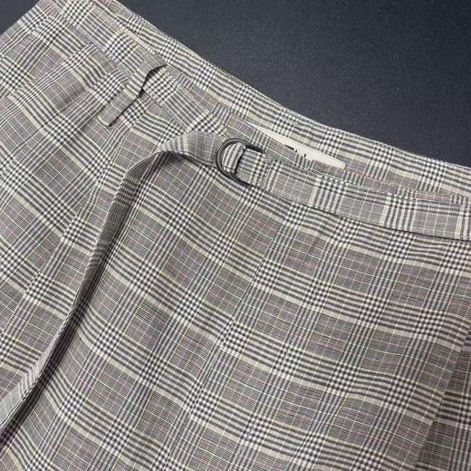 七夕福利-NO退【超值特卖】潮牌K333格子棉加亚麻八九分休闲裤M1-3-喜出 商品图2