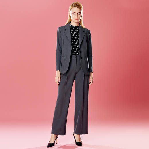 EITIE爱特爱通勤显瘦高级灰干练利落休闲西装外套秋季新款7903606 商品图3