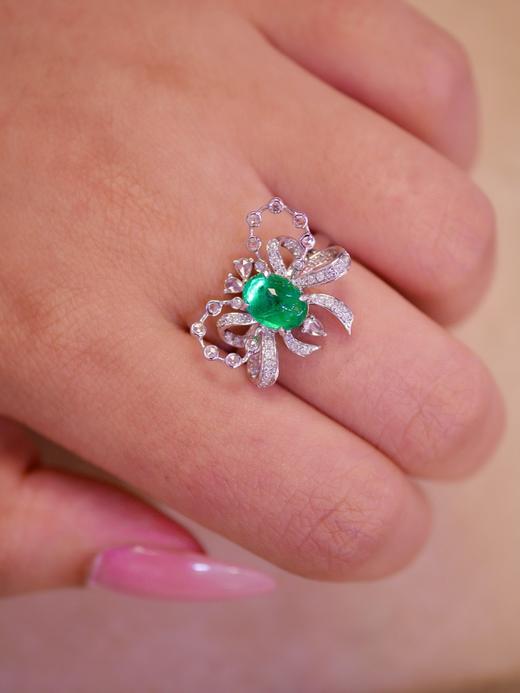 1ct蛋面祖母绿戒指 商品图5