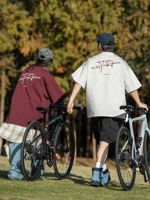 【YW】无忧购复古纯棉短袖T恤男美式字母印花情侣宽松休闲体恤衫MT7181（截单后3-5天发货） 商品图0