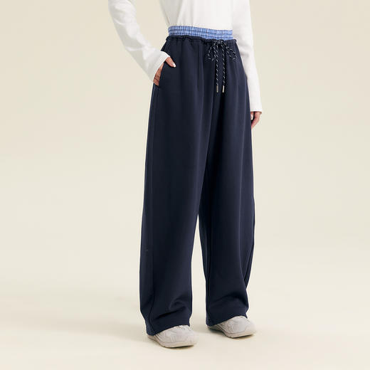 笛莎Deesha青少年女童裤子2025秋季女童时尚拼接腰头弯刀裤 商品图1