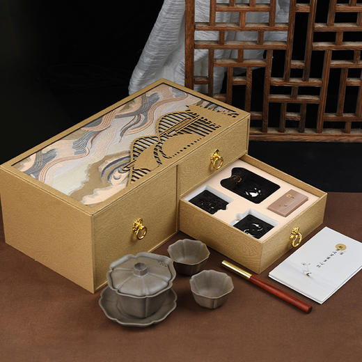 牛首山文创临摹套装紫砂茶具手工泡茶禅修套装商务伴手景区纪念礼品 商品图2