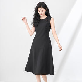 「高货wl」全新升级【铂金会员330/天猫449/差价119】(01457)洛诗琳轻熟风立体钉珠连衣裙2025夏季收腰显瘦无袖背心裙