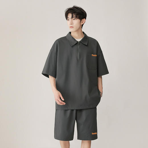 【YW】无忧购运动套装男士夏季短袖T恤短裤套装百搭翻领短袖两件套A001TZ056（截单后3-5天发货） 商品图3