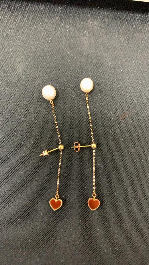 EEK33702633RXXXX0000	潮宏基心爱玫瑰金18K金耳钉珍珠耳饰女K金耳环 商品图4