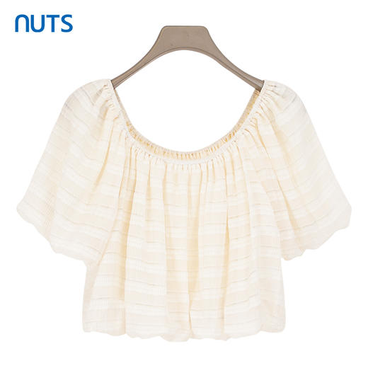 NUTS商场同款夏季设计感圆领宽松花苞短袖套头衫425011201 商品图1