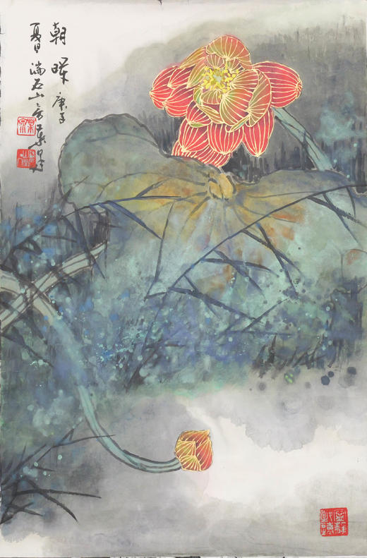叶泉《昭辉》国画原作70CM*46CM 手绘宣纸花卉作品 商品图1