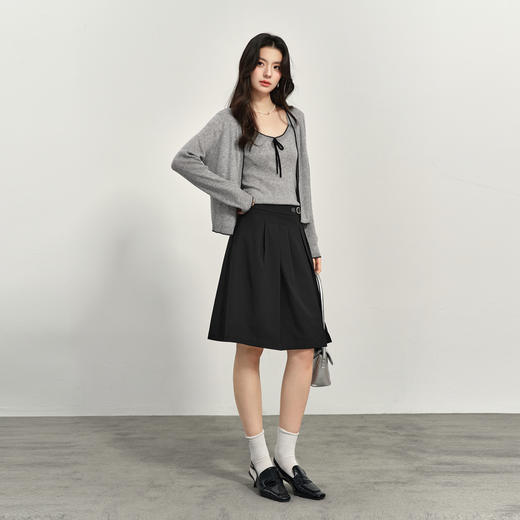 【商场同款】诗凡黎高腰A字裙半身裙2025春新款中长裙女3G3240201 商品图1