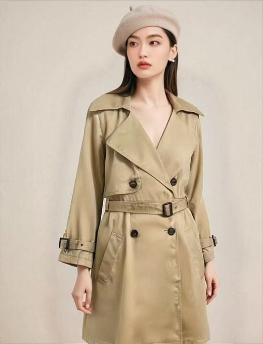 8.16秒杀【超值特卖】D2028高支高密全棉中款英伦风风衣外套-喜出 商品图0