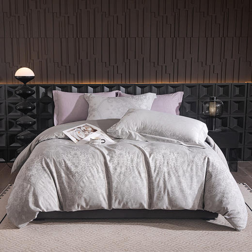 佑家·80S全棉+石墨烯纤维提花四件套200*230cm  选用新疆长绒棉加石墨烯纤维 柔软蓬松 商品图0