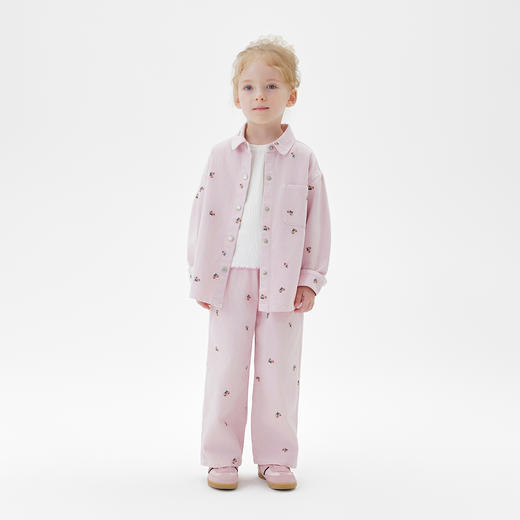 马克珍妮女童清新碎花软牛仔外套 宝宝夹克2025年秋装新品551521 商品图1