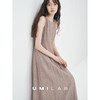 UMILAB｜流沙*侘寂美学BC私服亚麻金银丝收腰显瘦无袖连衣裙D818W 商品缩略图2