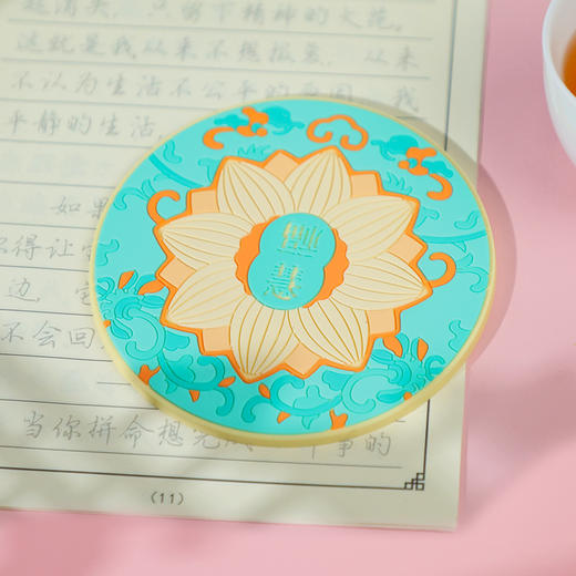 牛首山文创福慧隔热杯垫防烫创意摆件软胶水杯垫礼物旅游纪念品 商品图3