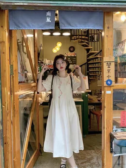 【新品推荐】瑟俪品牌-007B少女泡泡立体花朵100%棉连衣裙-喜出 商品图5