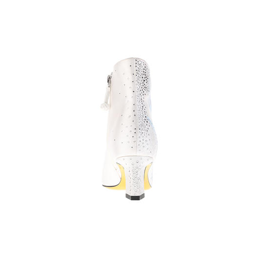 sheme景颇族原创文化女式高跟短靴羽毛图案尖头刺绣水晶优雅可定制 商品图3