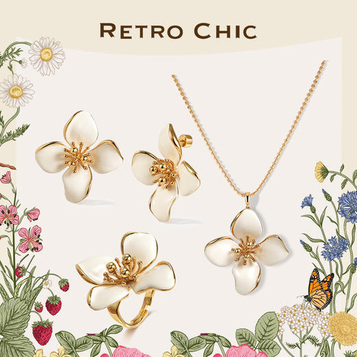 Garden of Eden 伊甸园系列 | 白色四瓣花三件套装 商品图0