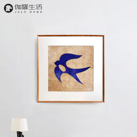 伽罗 JALO 克莱因蓝剪纸风格牛皮画 燕归来&未来可期-下单2天内发货