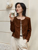 复古腔调拉满！棕色麂皮圆领短外套，打造优雅精致感 商品缩略图0