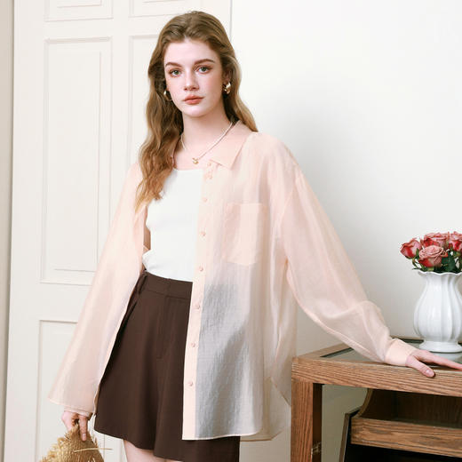 【商场同款】诗凡黎可露丽风莱赛尔衬衫2025夏新款上衣3G5120071 商品图4