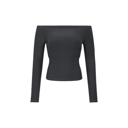 oneup裸感一字领可拆卸胸垫长袖T恤 商品图6