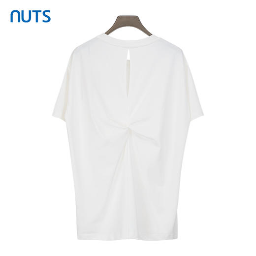 NUTS商场同款夏季白色简约百搭宽松显瘦短袖T恤423021079 商品图1