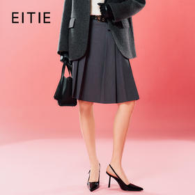 EITIE爱特爱高级感气质通勤高腰a字百褶半身裙秋季新款7906606