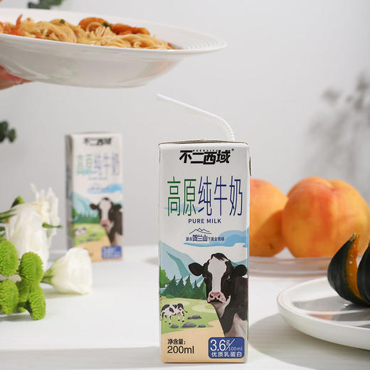 不二西域 贺兰山高原纯牛奶200g*12盒*3箱 商品图1