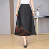 丁摩真丝香云纱龟纹国风复古半裙新中式高腰100%桑蚕丝小黑裙AL 商品缩略图1