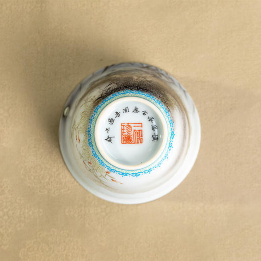 一儒堂珐琅料边芦苇白鹭铃铛杯 商品图5