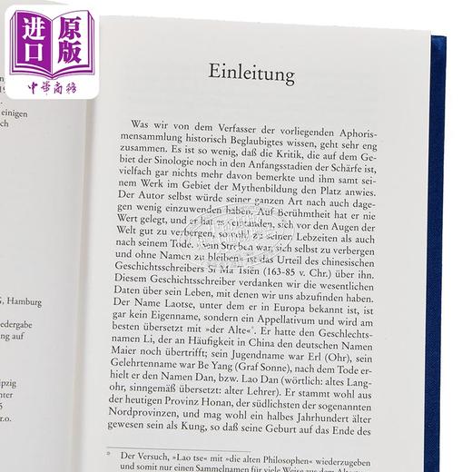 预售 【中商原版】【德文版】道德经 亚麻布面 Tao te king Das Buch vom Sinn und Leben 德文原版 Laotse 中国经典文化名著 老子 商品图2