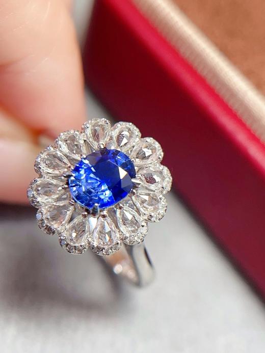 0.8克拉刻面蓝宝石戒指吊坠两用 商品图2