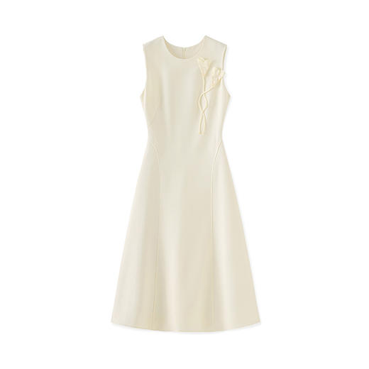 「高货wl」全新升级【铂金会员330/天猫449/差价119】(01457)洛诗琳轻熟风立体钉珠连衣裙2025夏季收腰显瘦无袖背心裙 商品图4