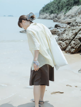 步履不停/5B11264C/100支苎麻短袖衬衫