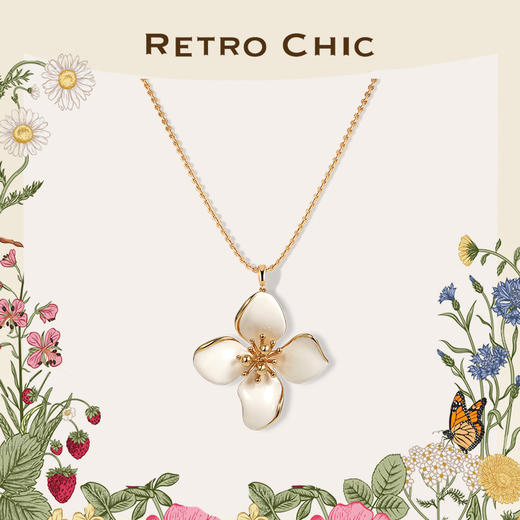 Garden of Eden 伊甸园系列 | 白色四瓣花吊坠 商品图0
