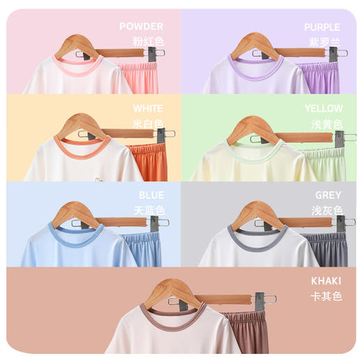 【云感柔软，透气自在~】儿童睡衣莫代尔七分袖 夏季男童女童 新款中大童a类 空调家居服套装-QA 商品图1