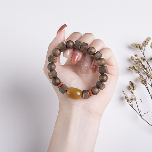 xy0457沉香+蜜蜡古色古香手串 商品图8