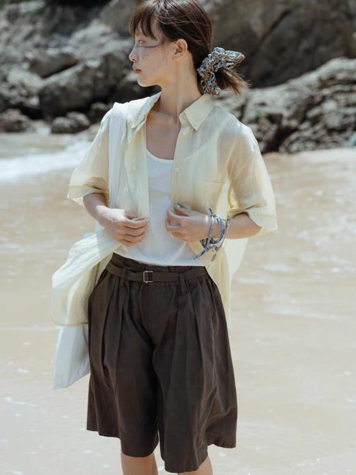 步履不停/5B11264C/100支苎麻短袖衬衫 商品图2